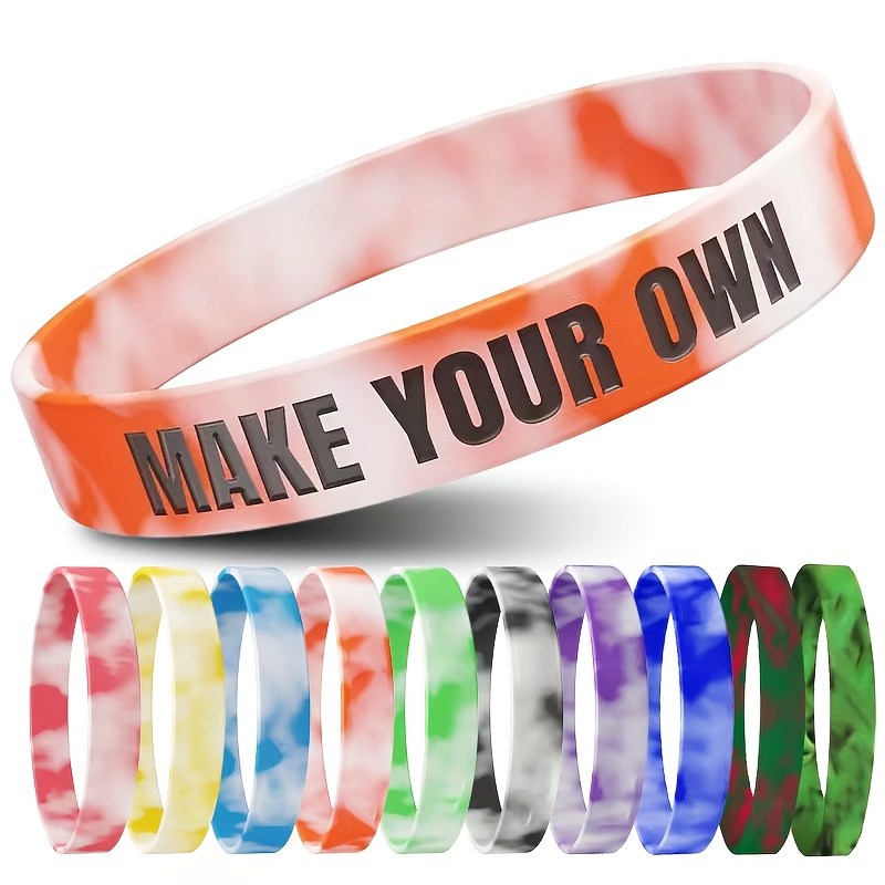 49pcs Custom Silicone Bracelets with Letter Patterns